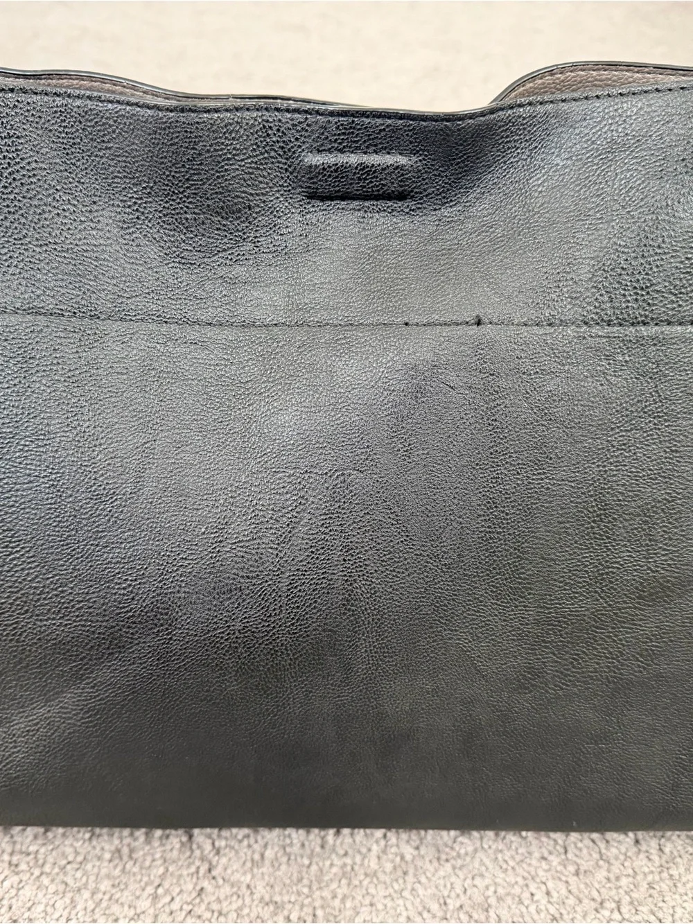 Calvin Klein Gray Leather Tote with Taupe Interior